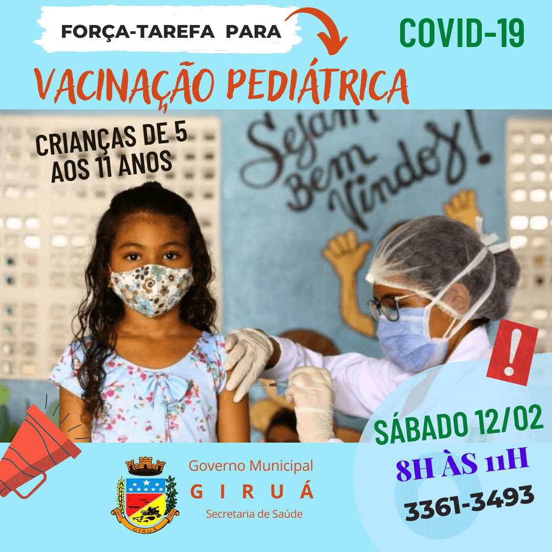 Governo Municipal promove força-tarefa de vacinação pediátrica contra Covid-19